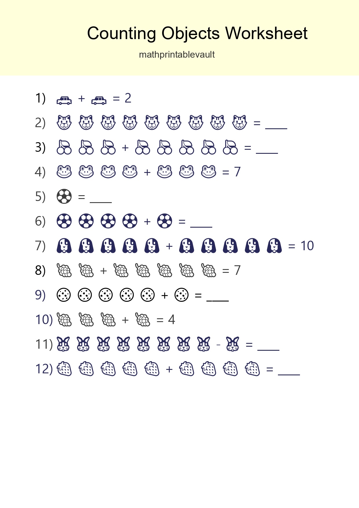 Free Counting Objects Worksheet For Kindergarten - Part 157