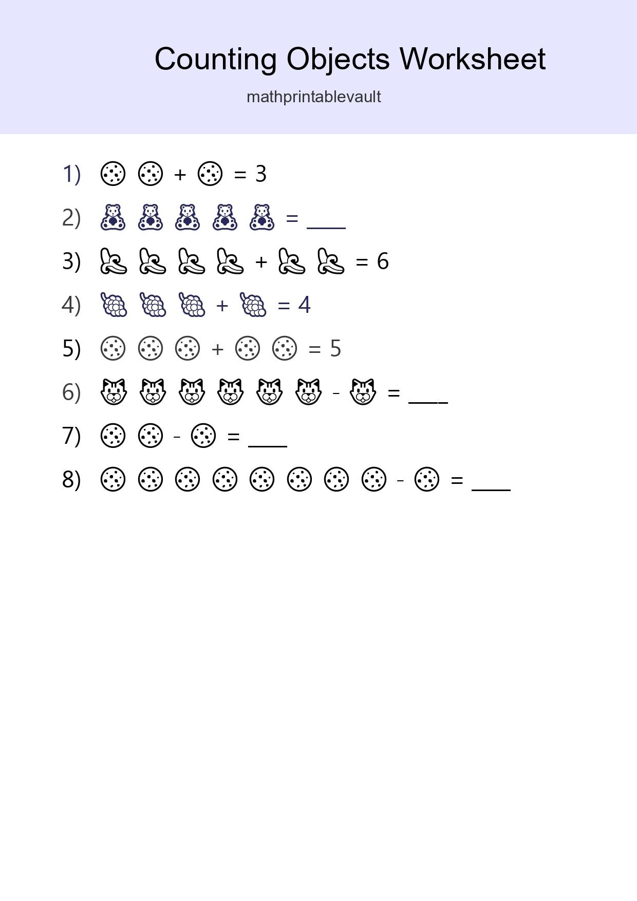 Free Counting Objects Worksheet For Kindergarten - Part 80
