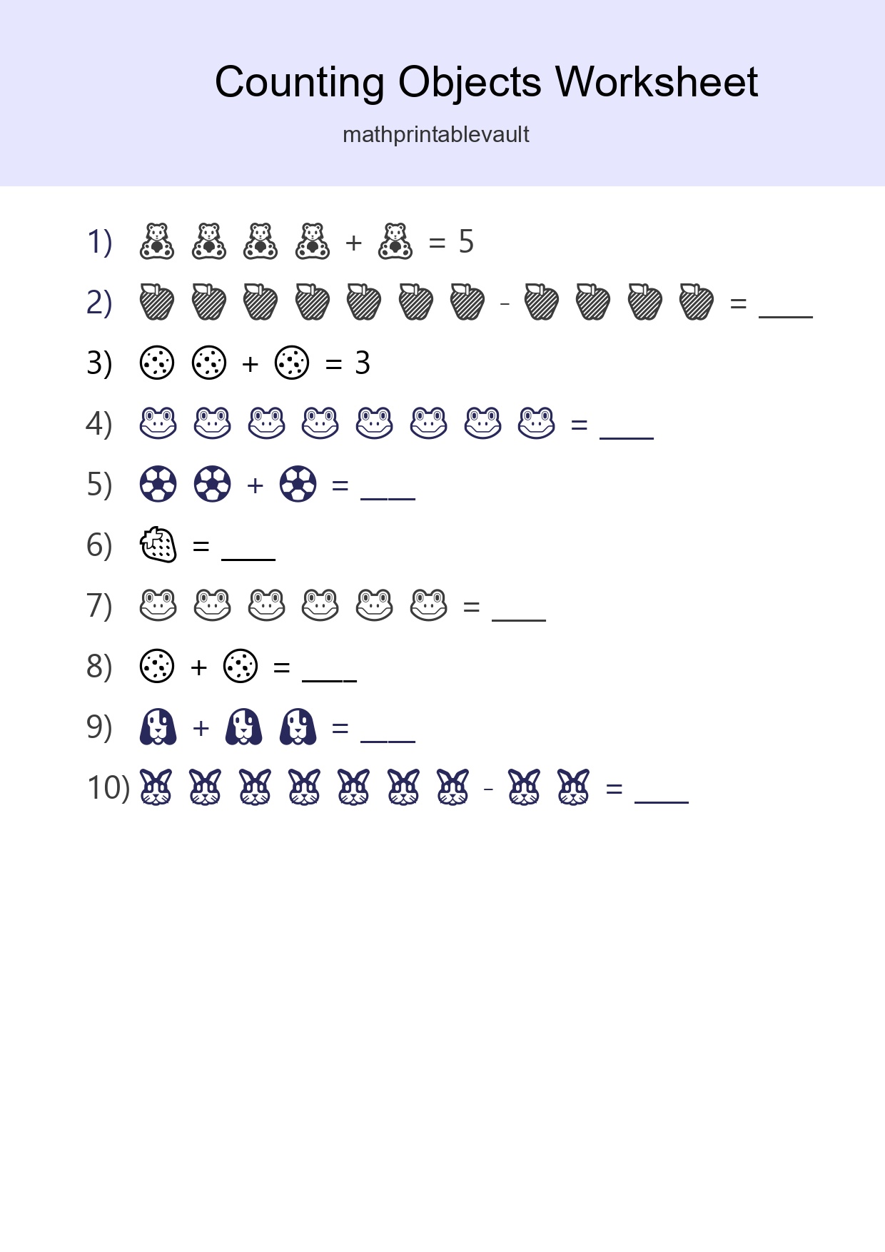 Kindergarten Count The Objects Worksheet - Part 47