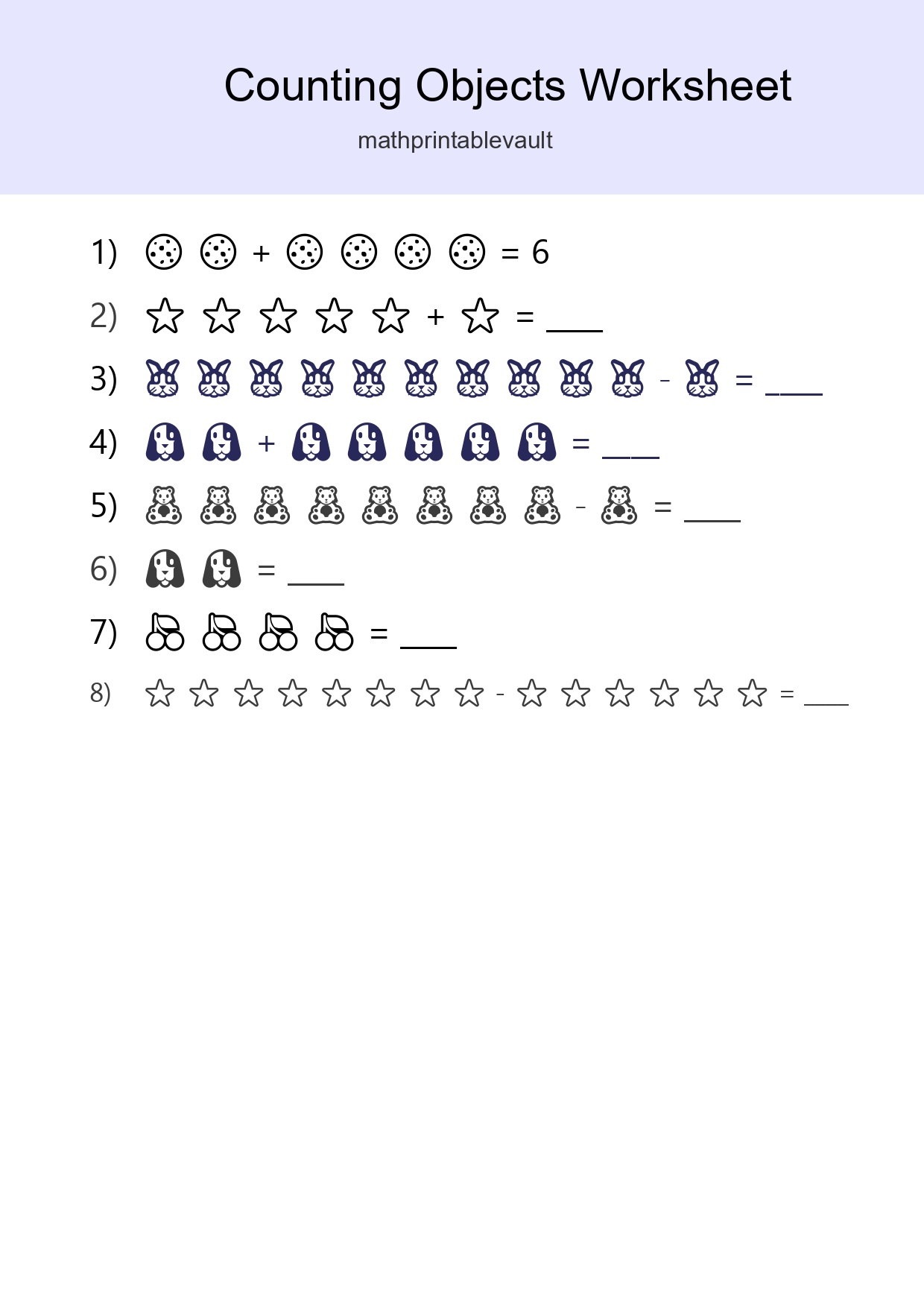 Learn Counting With Pictures Worksheet (Kindergarten) - Part 36
