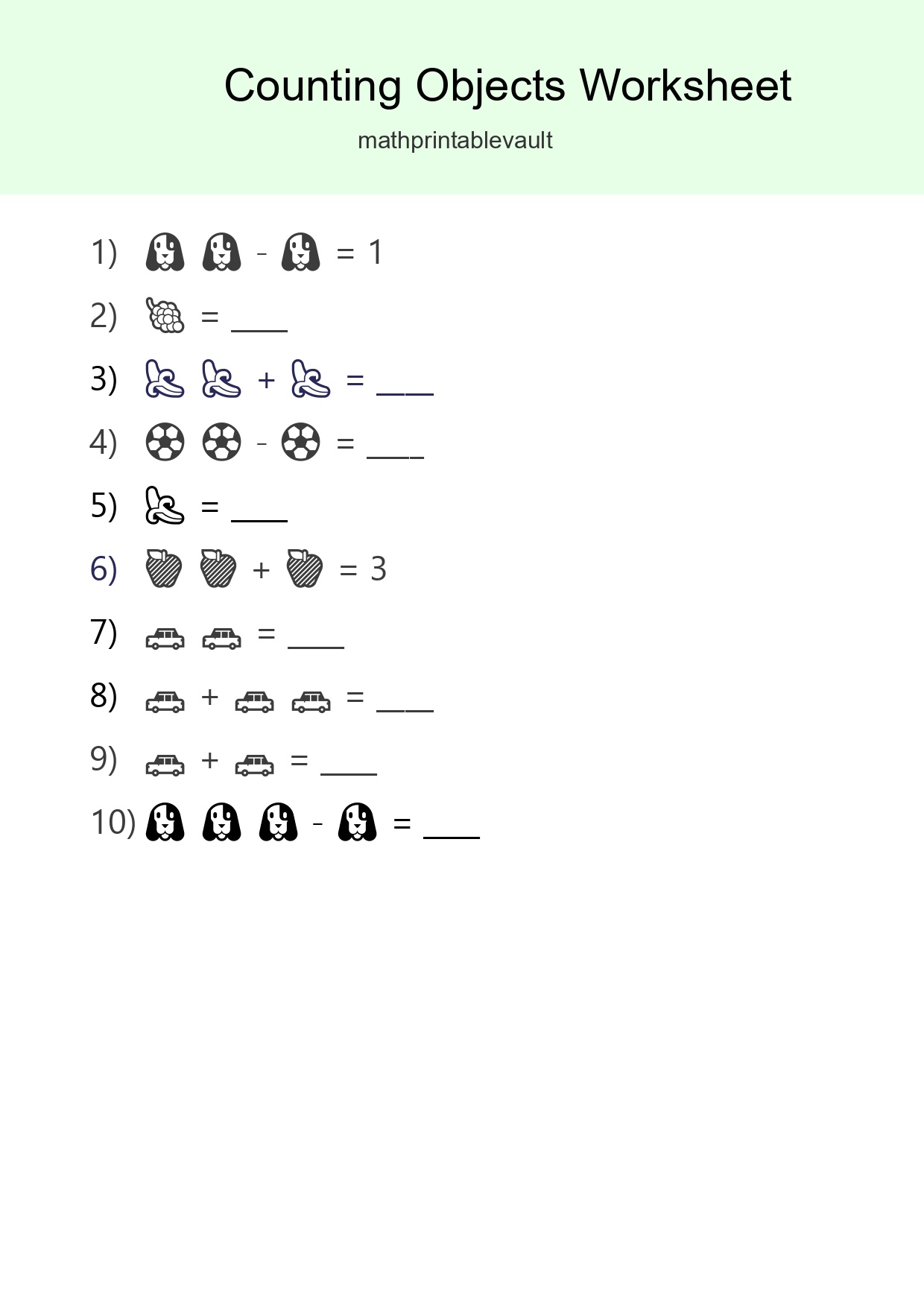 Learn Counting With Pictures Worksheet (Pre-K) - Part 69