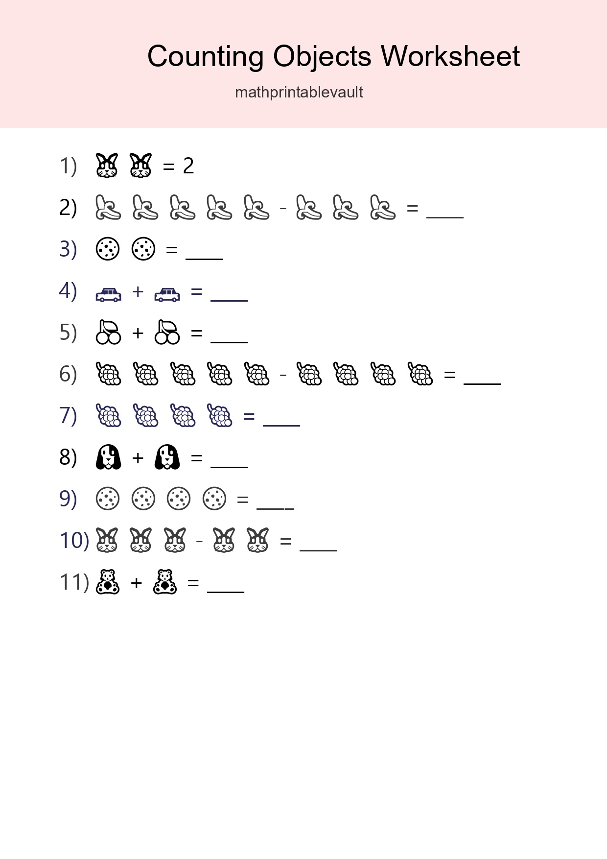 Pre-K Count The Objects Worksheet - Part 25