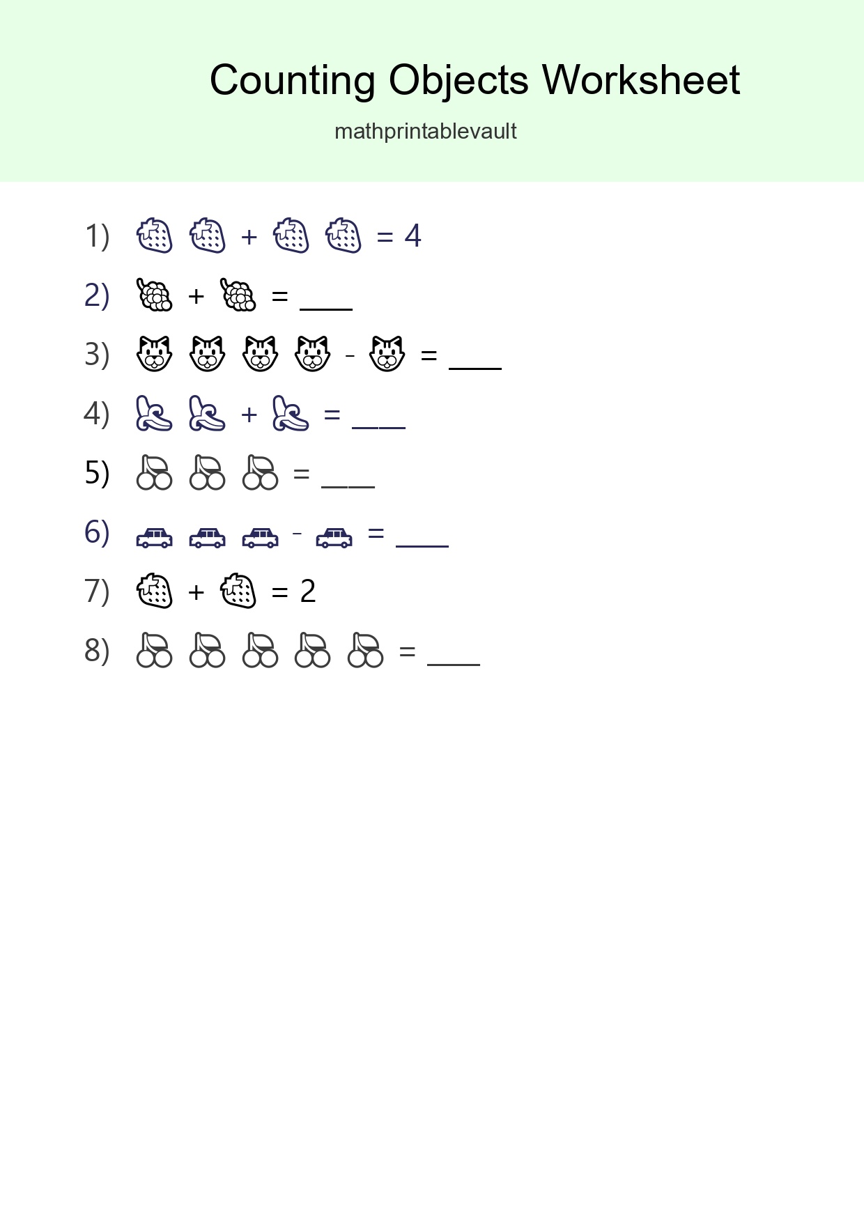 Pre-K Count The Objects Worksheet - Part 58